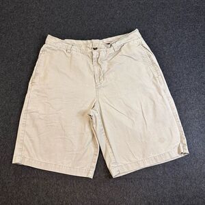 Disney Parks Mickey Mouse Flat‎ Front Chino Shorts Mens 32 Khaki Beige *read*